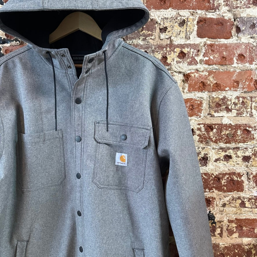 Carhartt Mens Large Gray Rain Defender Jacket