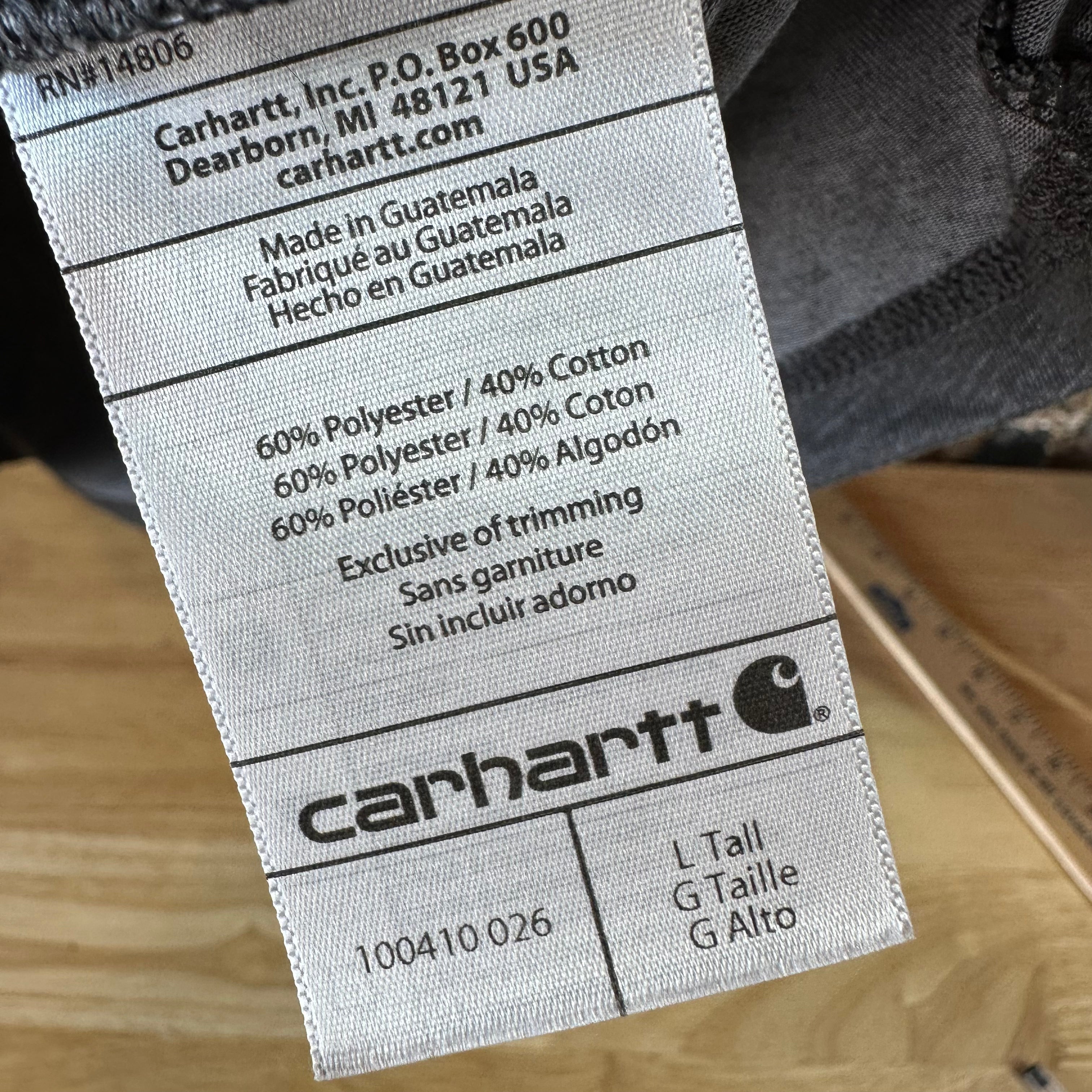 Carhartt Mens Large Tall S/S T-Shirt