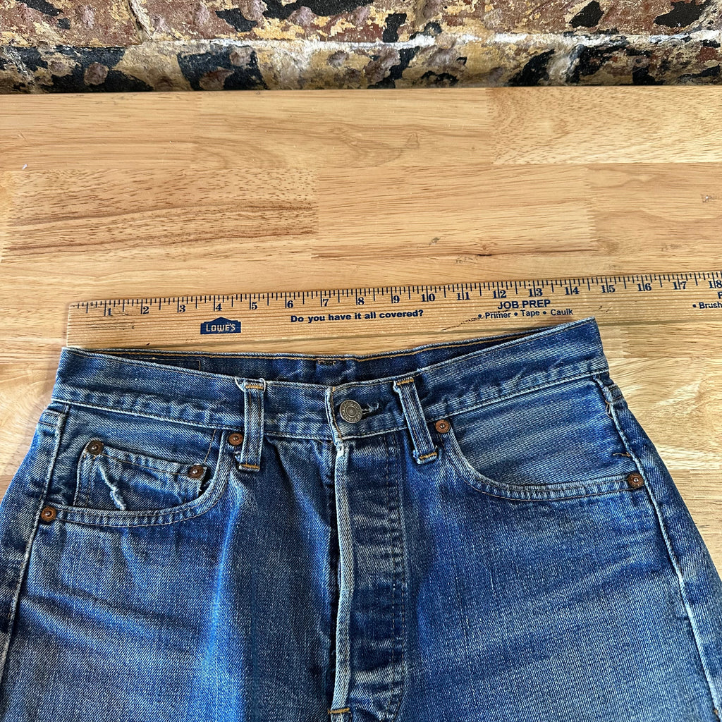 Levi's Cut Off Denim Blue Jean Shorts Womens 30 Distressed - 29x2" inseam