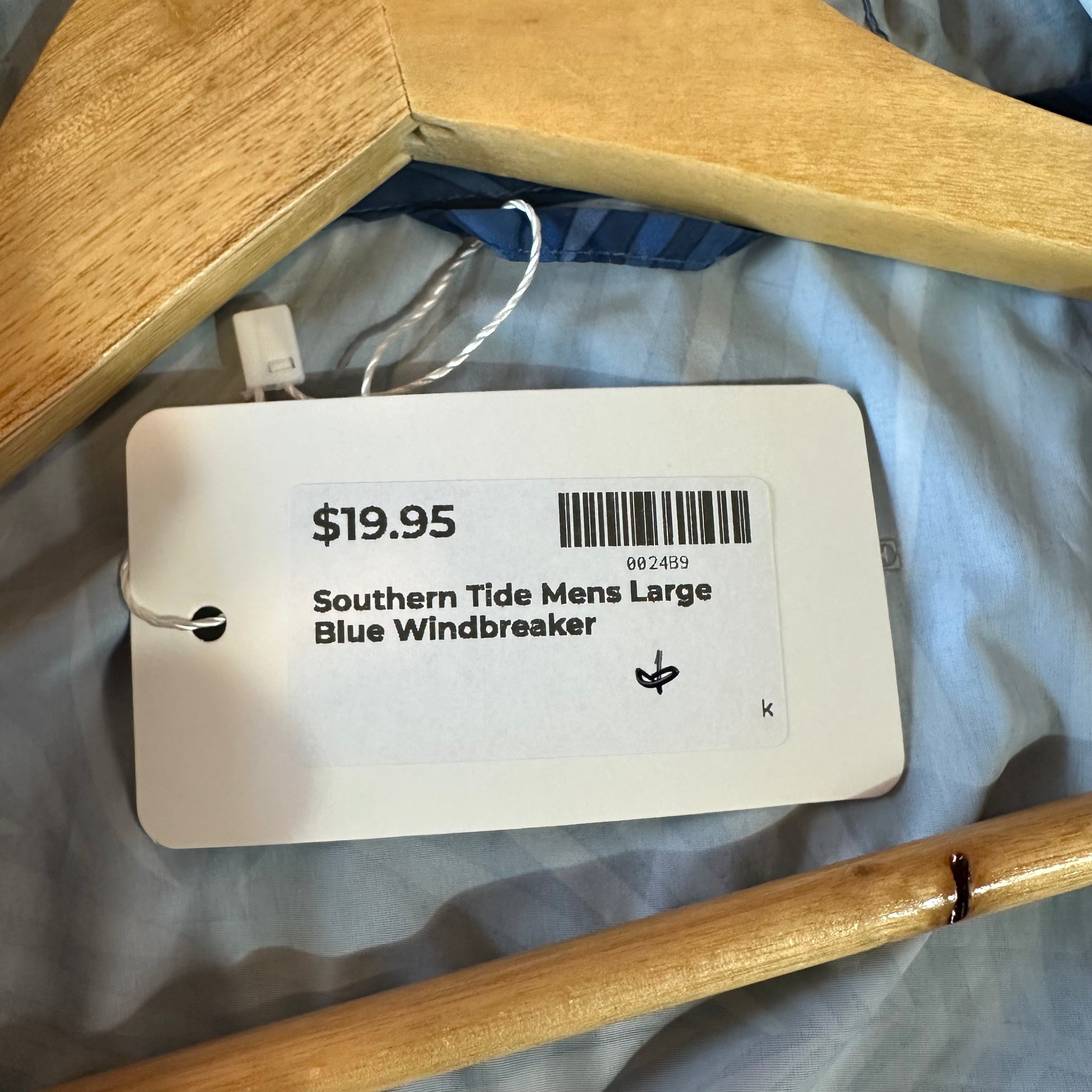 Southern Tide Men’s Windbreaker Hoodie Size Large Blue Palm Floral Full Zip