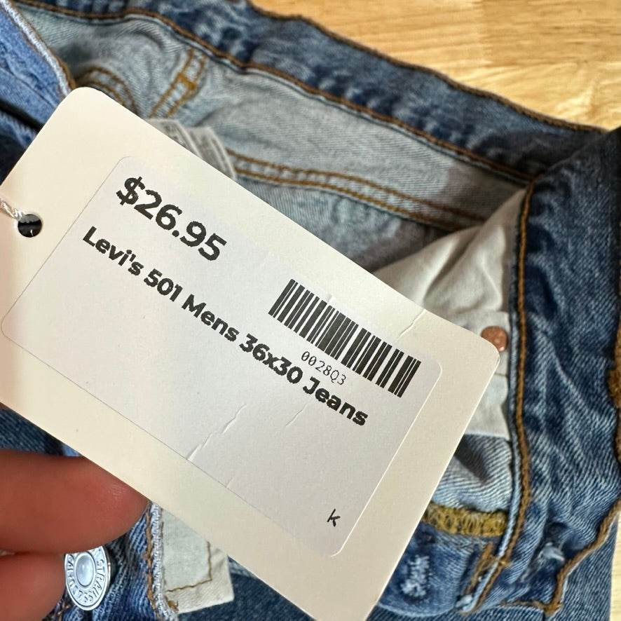 Levis 501 Mens 36x30 Blue Jeans