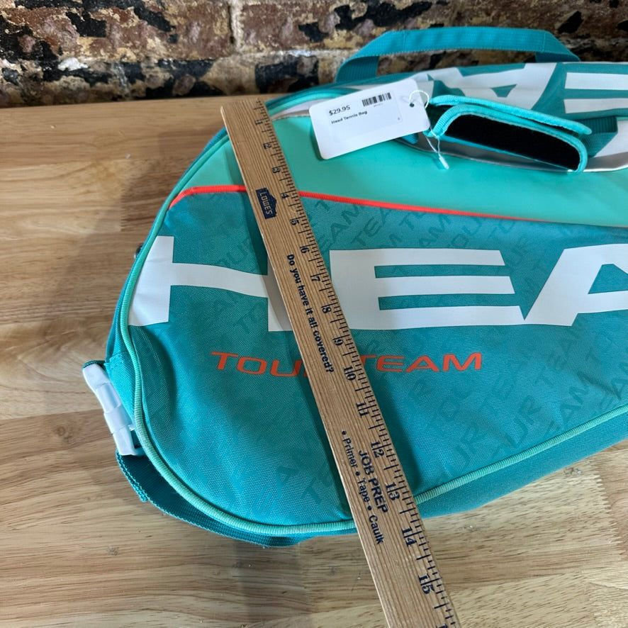 Head Tour Team Tennis Racquet Bag Shoulder Strap Holds 2-3 Rackets Turquoise