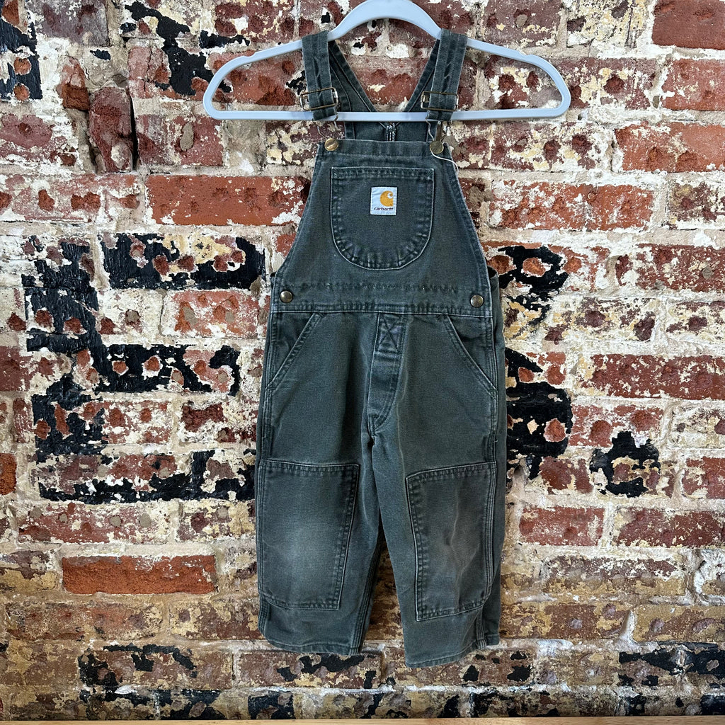 VTG Carhartt Overalls Canvas Green toddler boys 3T Bibs