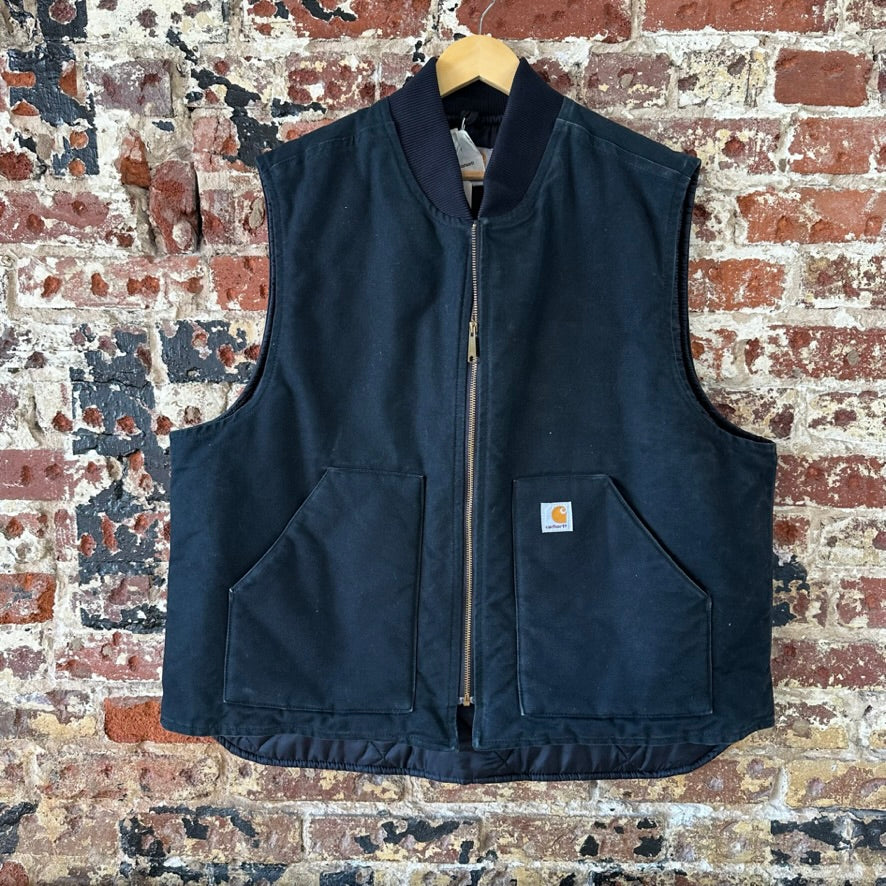 Carhartt Canvas Vest V01 BLK Men's Size 2XL Full Zip Black