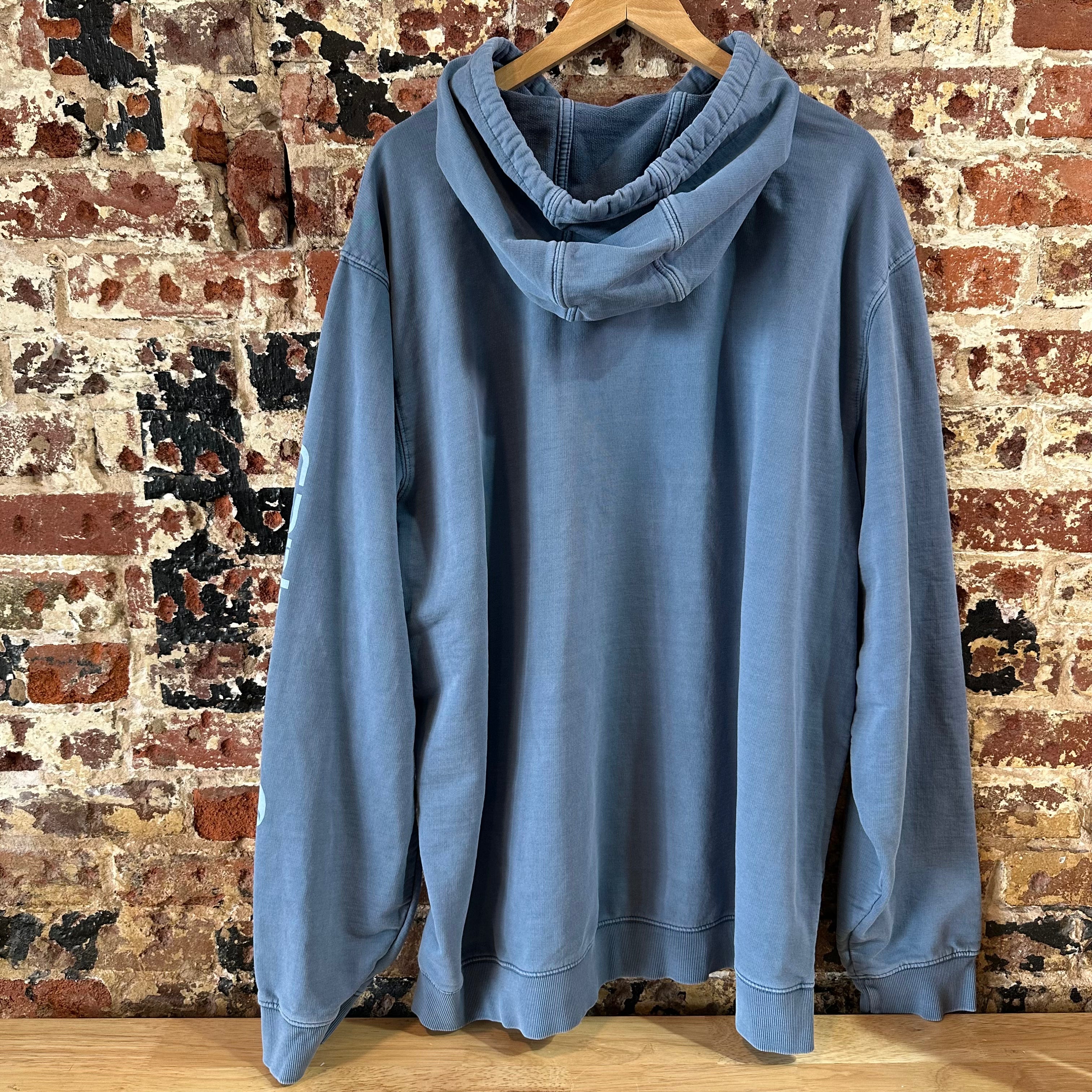 Carahrtt Blue Garment Dyed Hoodie Mens 2XL Tall
