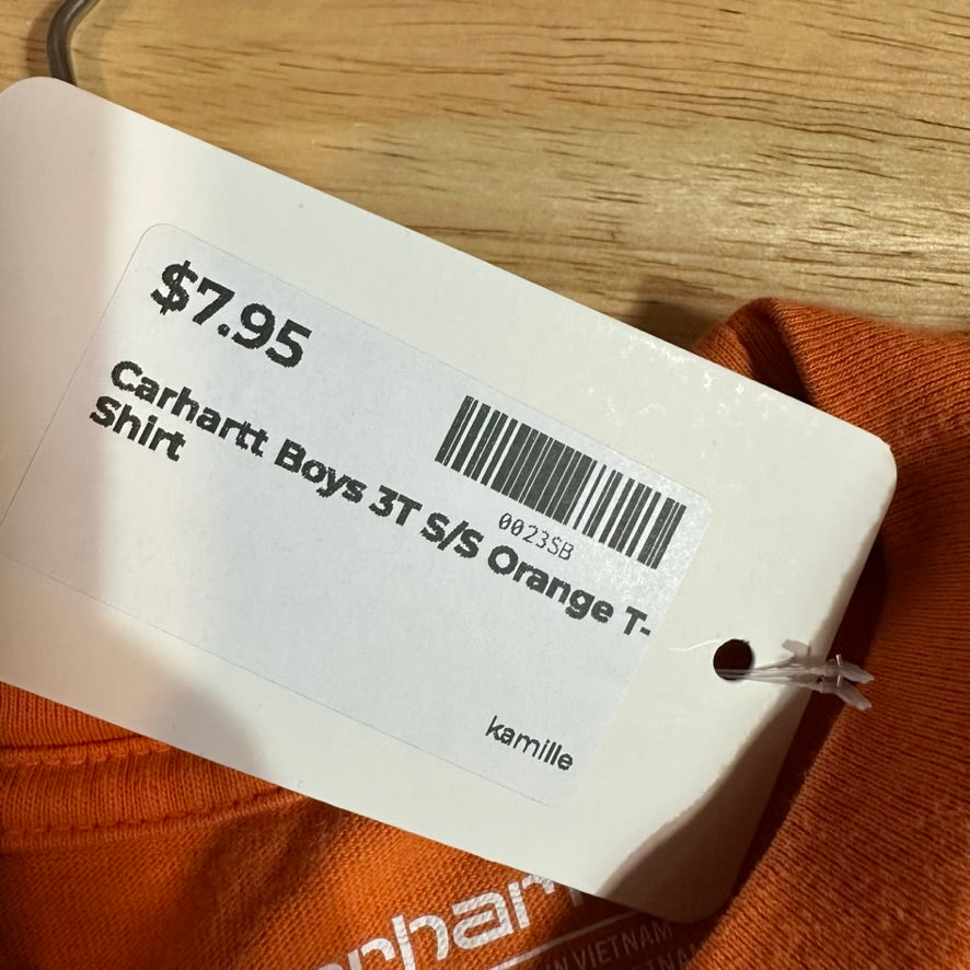 Carhartt Deer short Sleeve T-Shirt Boys 3T Outdoor Orange