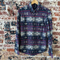 American Eagle AE Aztec Shirt Mens Medium Button Up Western Southwest Blue Red