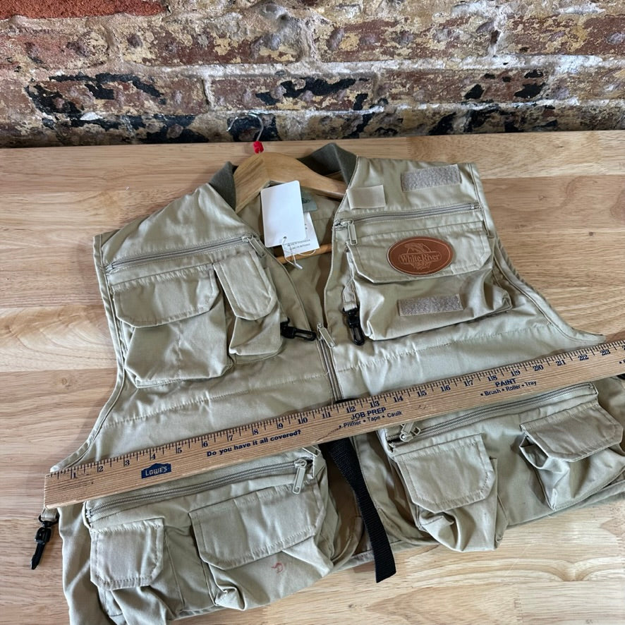 White River Fly Shop Fishing Vest Tan Multi-Pocket Utility Outdoor Size L
