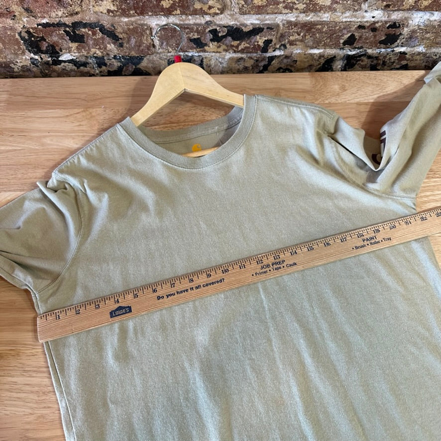 Carhartt Crew Neck T-Shirt Womens Large Original Fit Long Sleeve Work Green