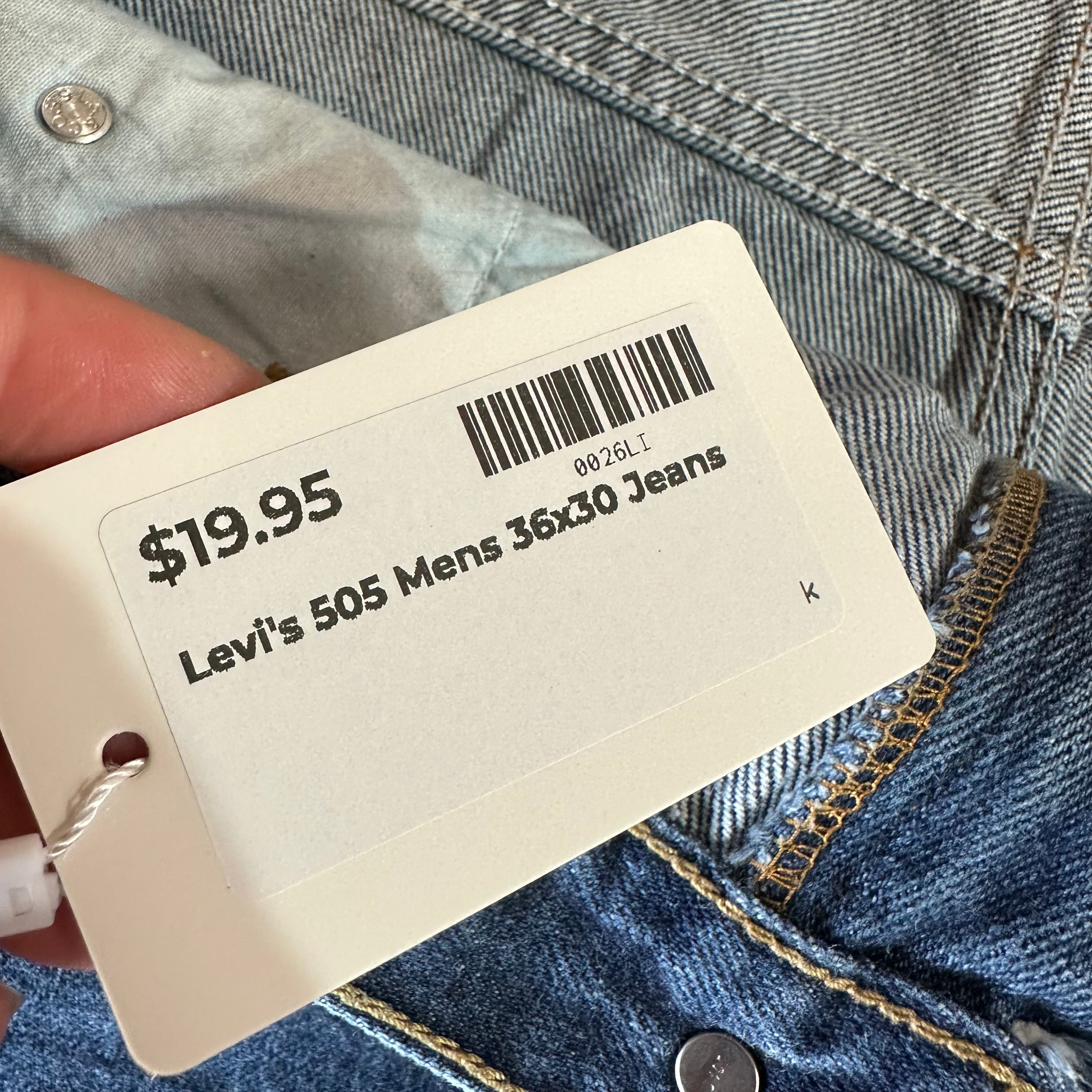 Levi's 505 Mens 36x30 Blue Jeans