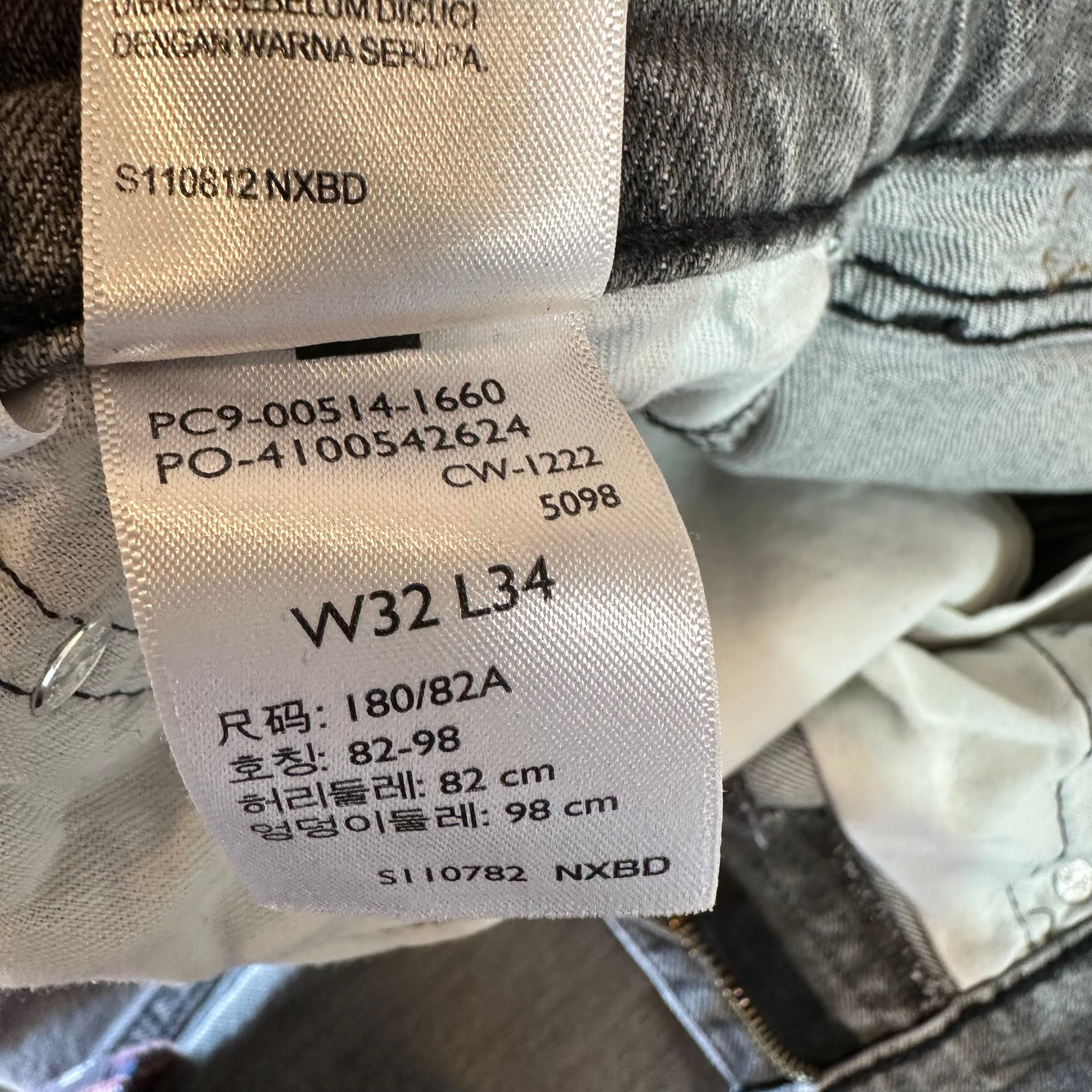 Levi's 514 Slim Straight Gray Jeans Mens 32x34