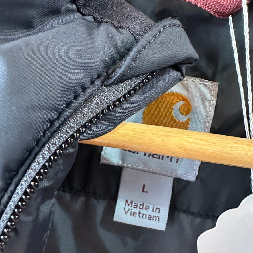 Carhartt Puffer Vest Rain Defender Mens Large Black Zip Up Relaxed