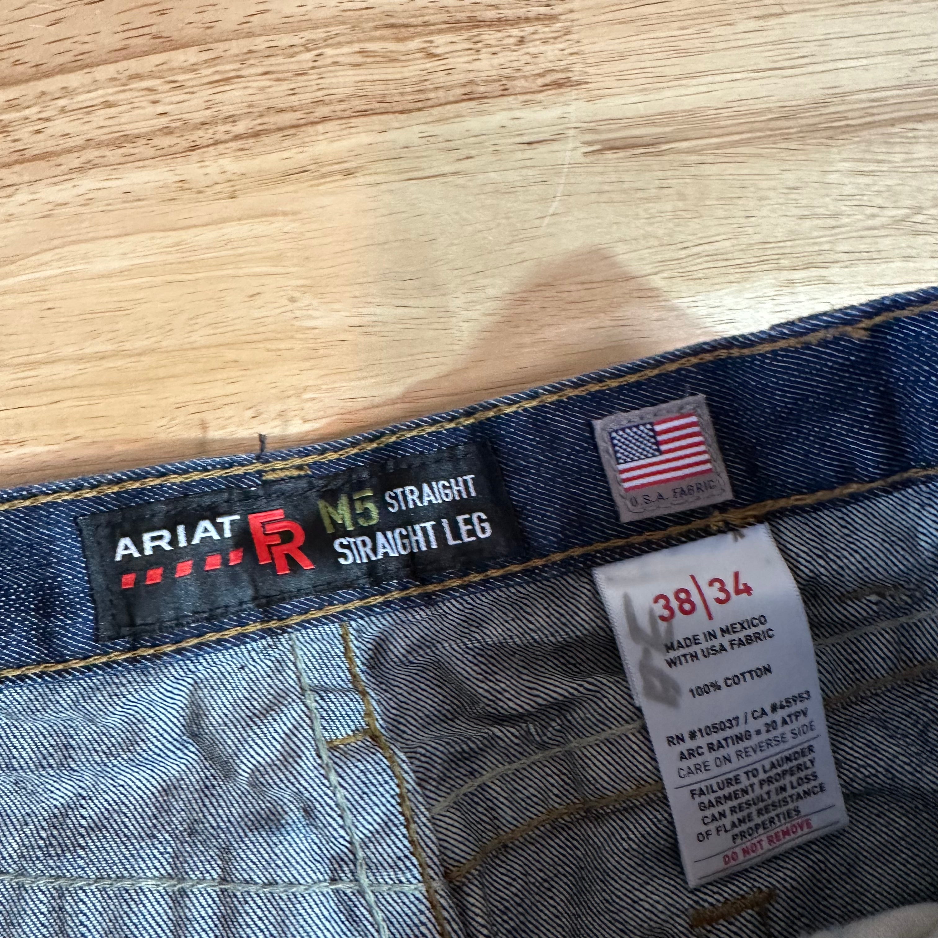 Ariat FR Mens 38x34 Blue Jeans