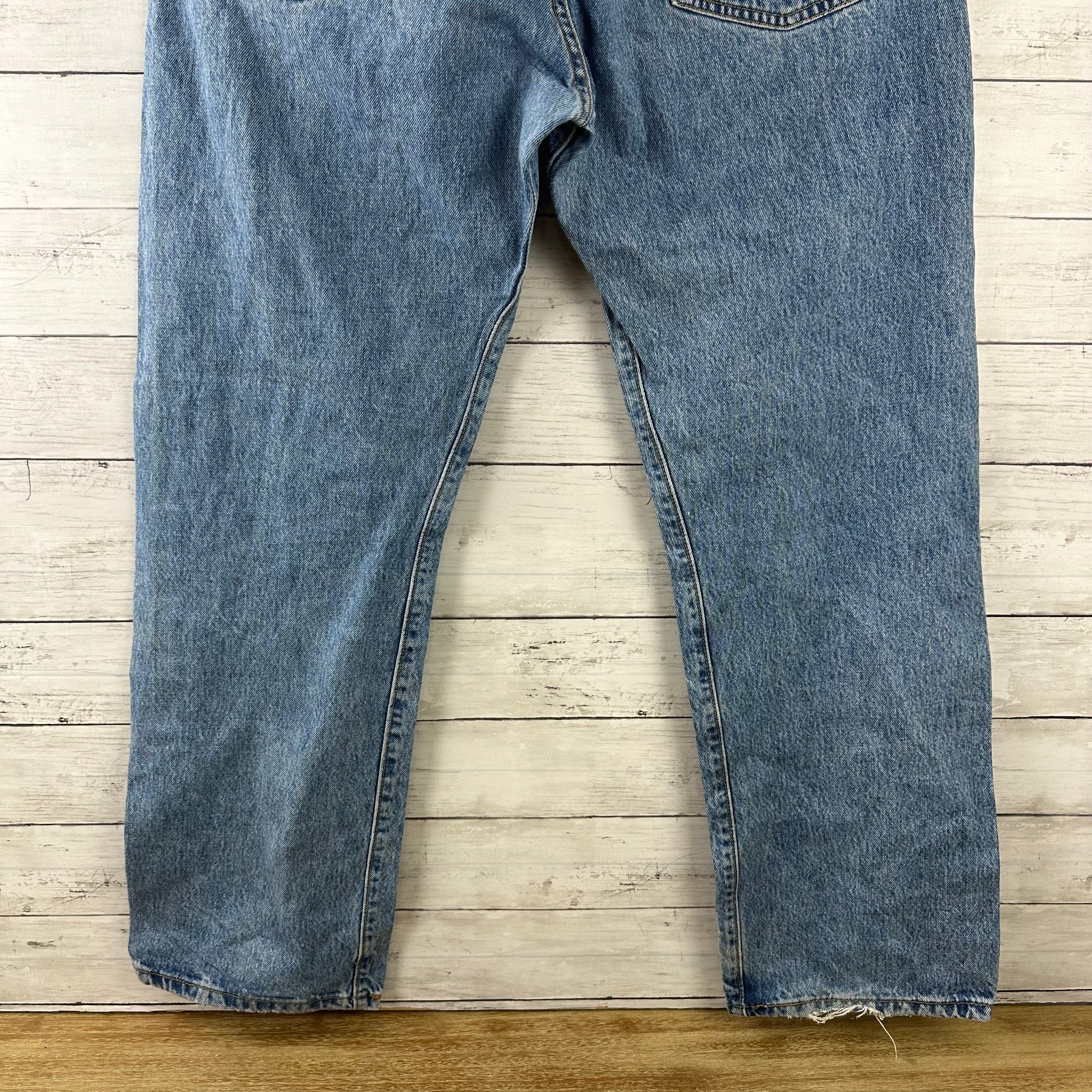 Levis 501 Jeans Mens 36x32 Straight Leg Button Fly Blue Denim