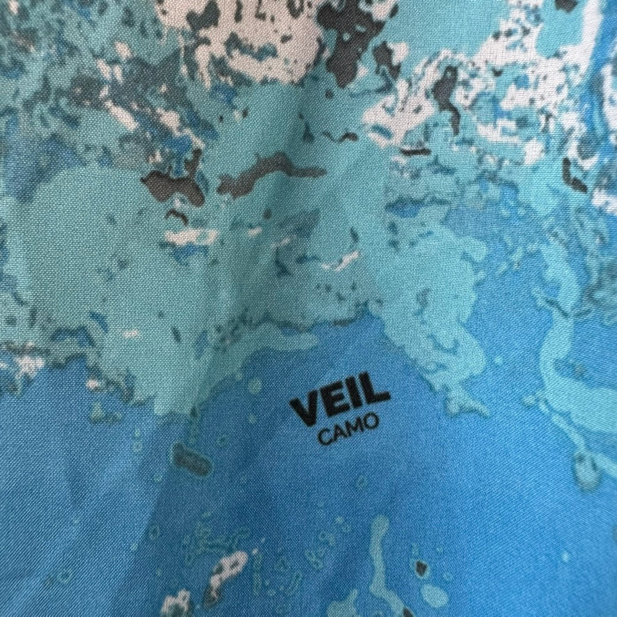 Habit Shirt Mens Medium Solar Factor Long Sleeve Hooded Sun Fishing Sailing Blue