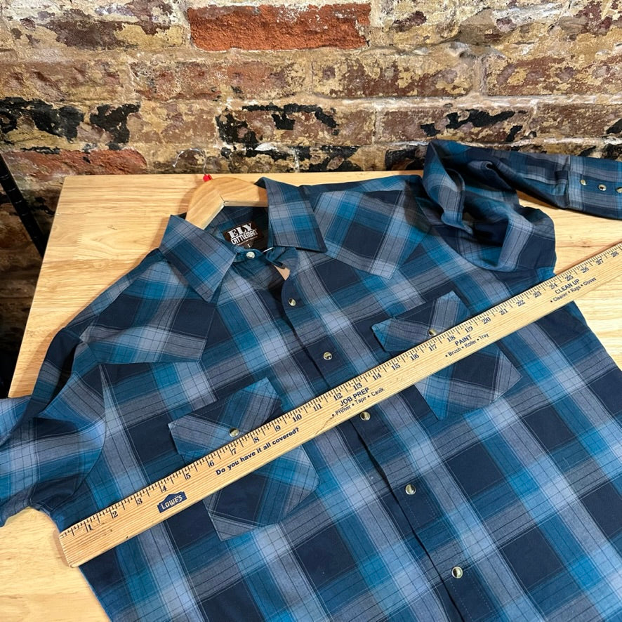 Ely Cattleman Men's Large Blue Western Shirt