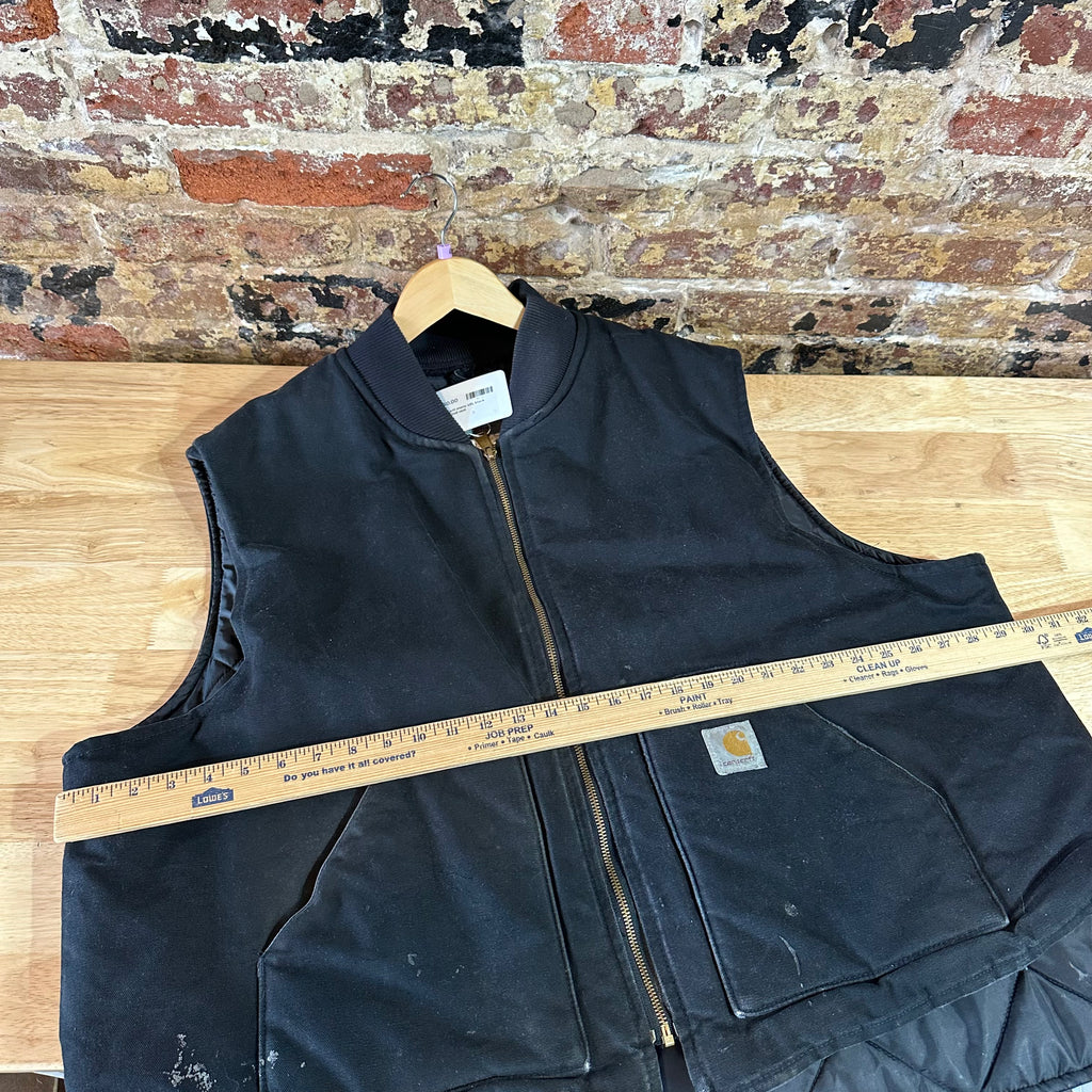 Carhartt Canvas Vest V01 BLK Men's Size 4XL Full Zip Black