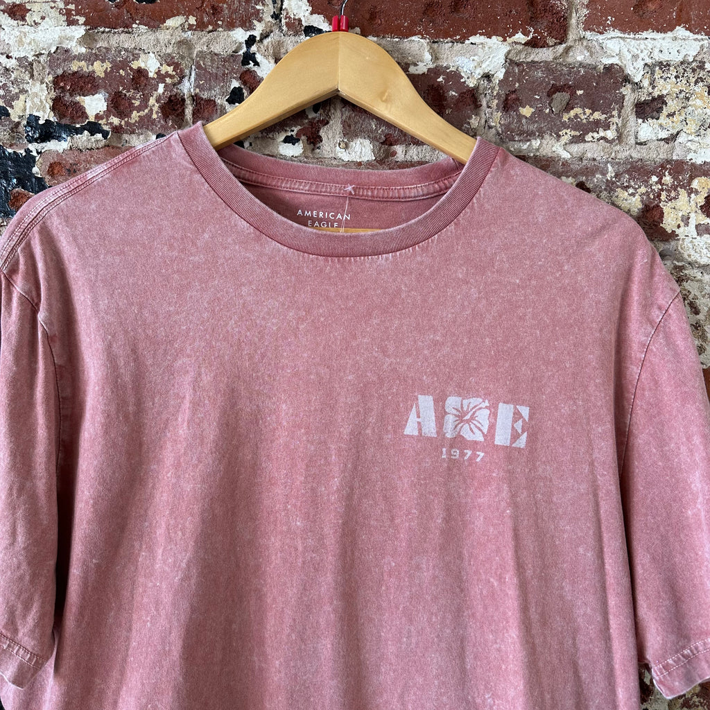 American Eagle Mens Large Live in T-Shirt Pinkinsh Reddish Super Soft S/S