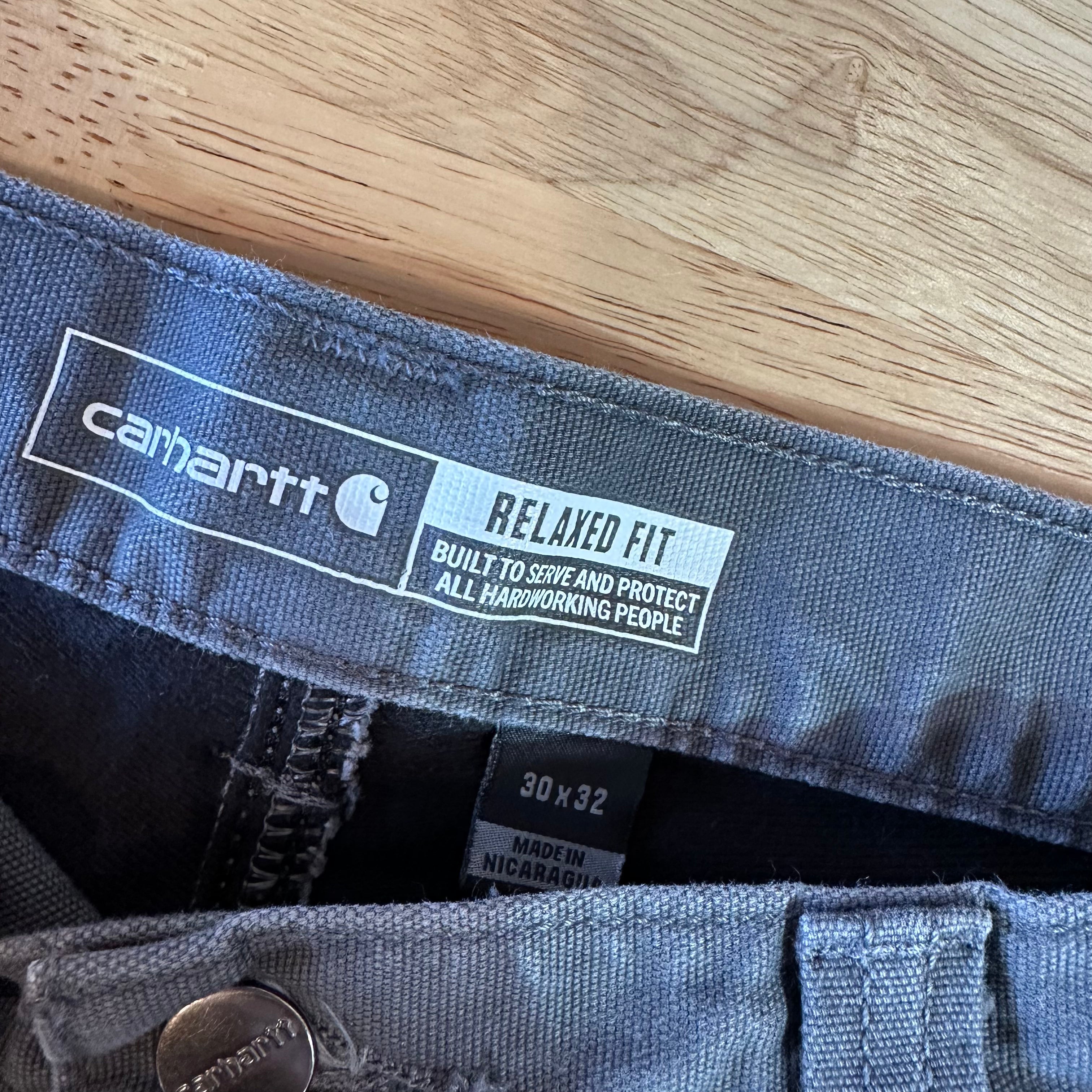 CARHARTT Men's fleece Lined Canvas Utility Pant 30x32 Gray