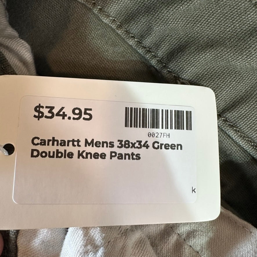 Carhartt Mens 38x34 Green Double Knee Pants