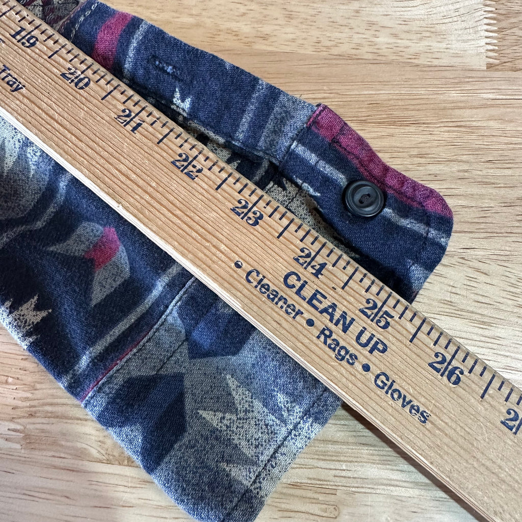 American Eagle AE Aztec Shirt Mens Medium Button Up Western Southwest Blue Red