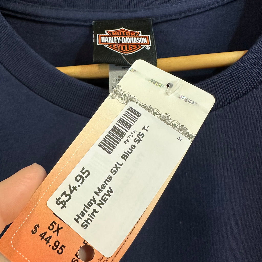 Harley Davidson Men's 5XL Short Sleeve Blue T-Shirt NEW