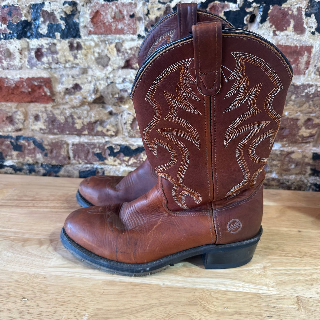 Double H Brown Leather Western Cowboy Boots Mens 9D