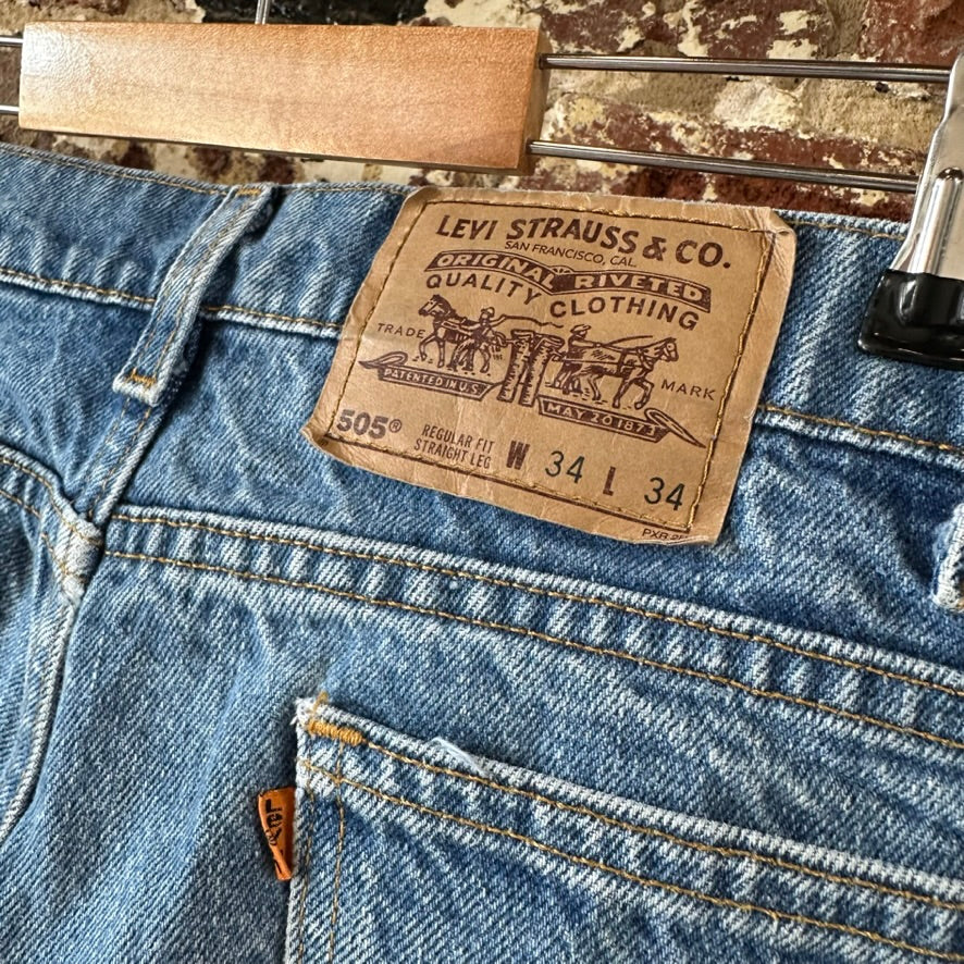 VTG Levis 505 Mens 34x34 Blue Jeans