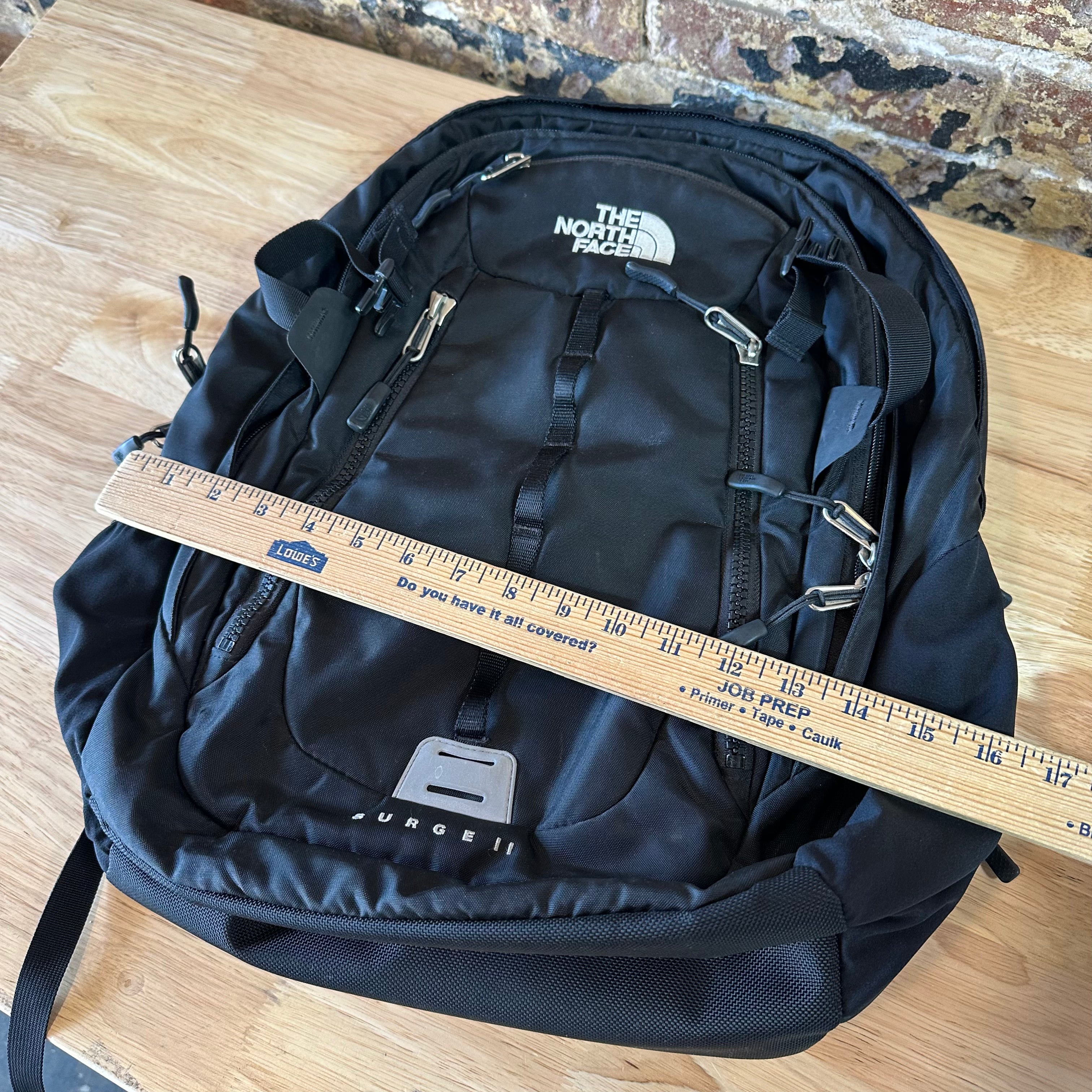 The North Face Surge II Backpack Daypack Black School Travel Bag