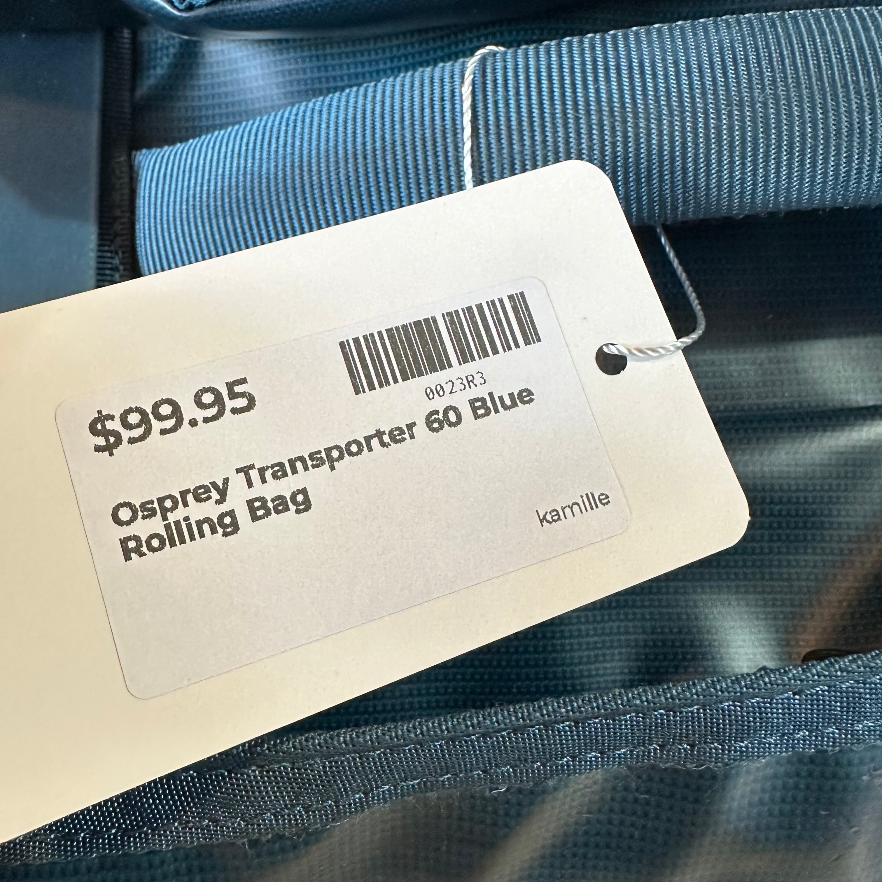 Osprey Transporter 60 Rolling Duffel Bag Blue travel WORN