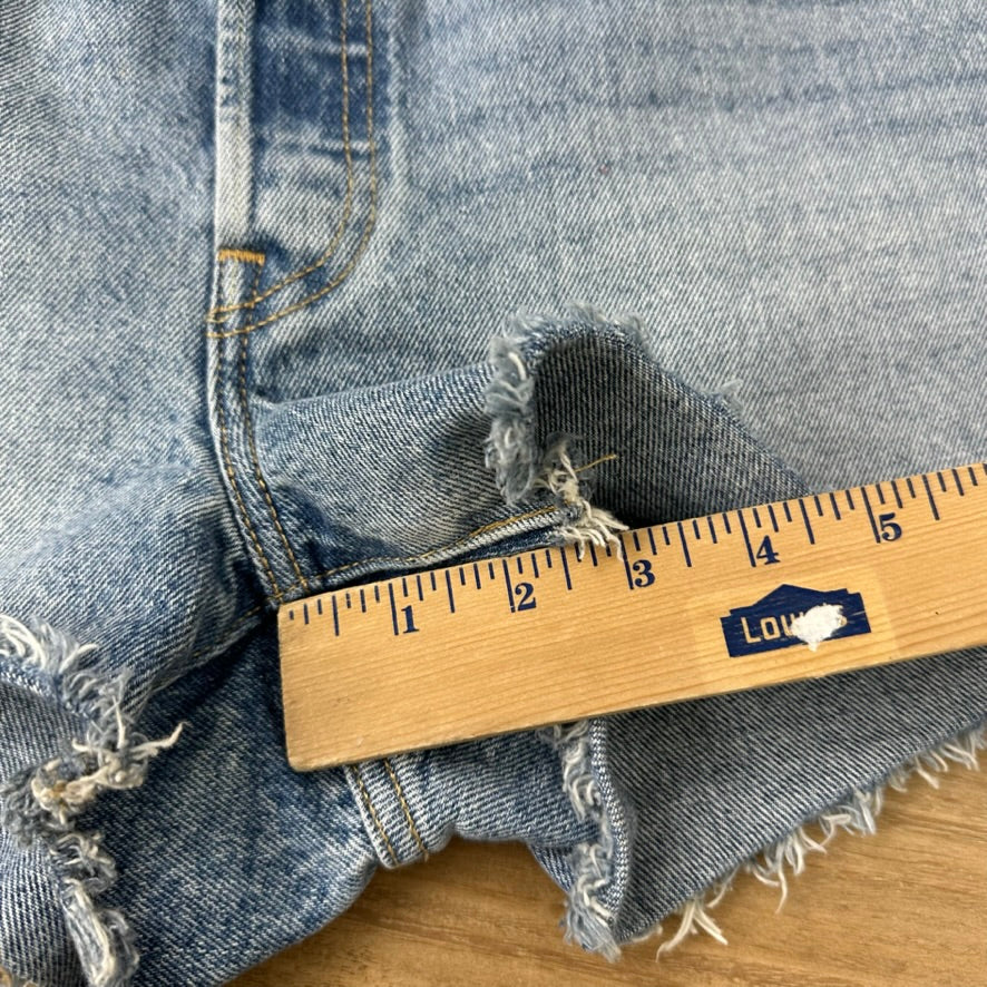 Levi's Cut Off Denim Blue Jean Shorts Womens 31 Distressed - 32x2.5"