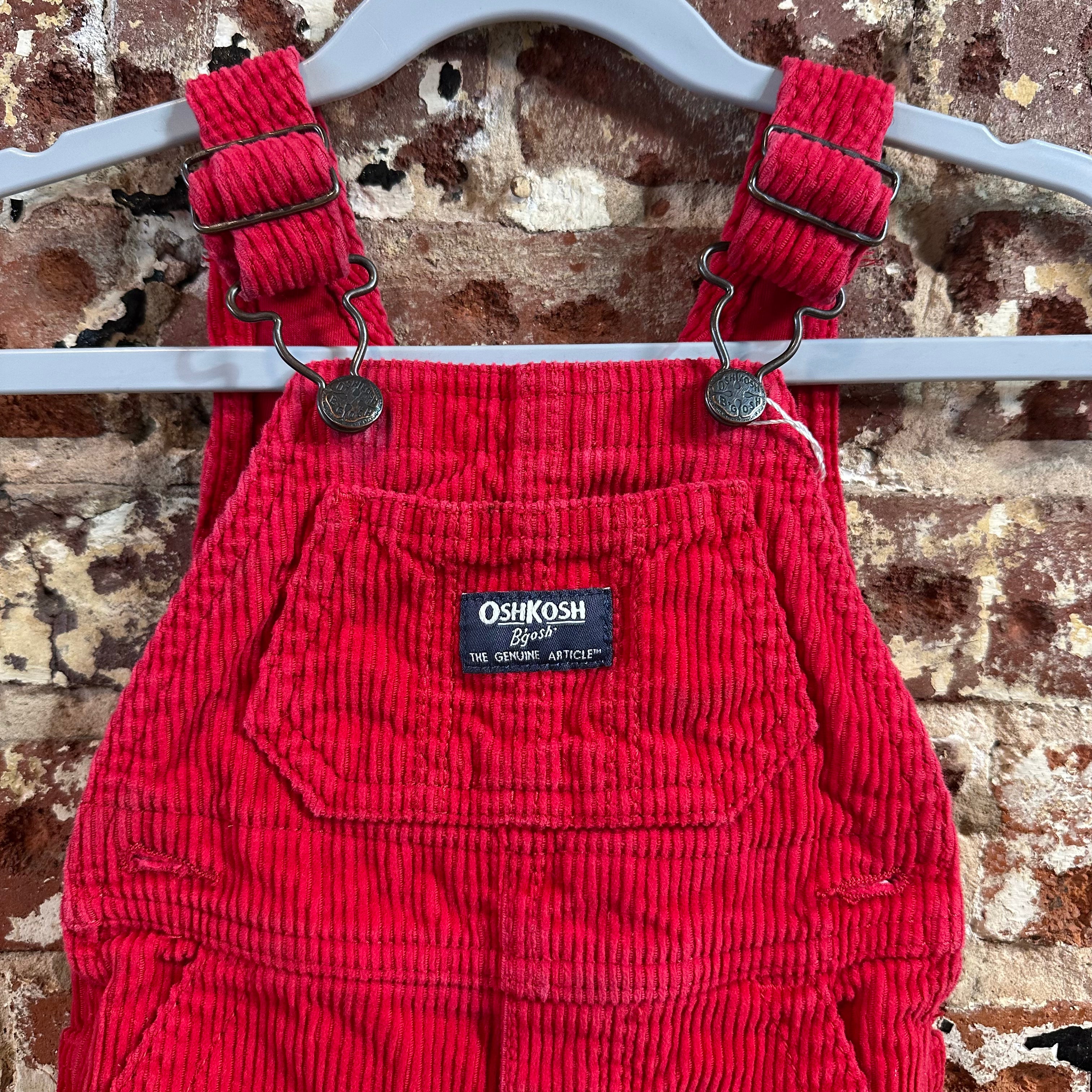OshLosh Red Corduroy Bibs 3M