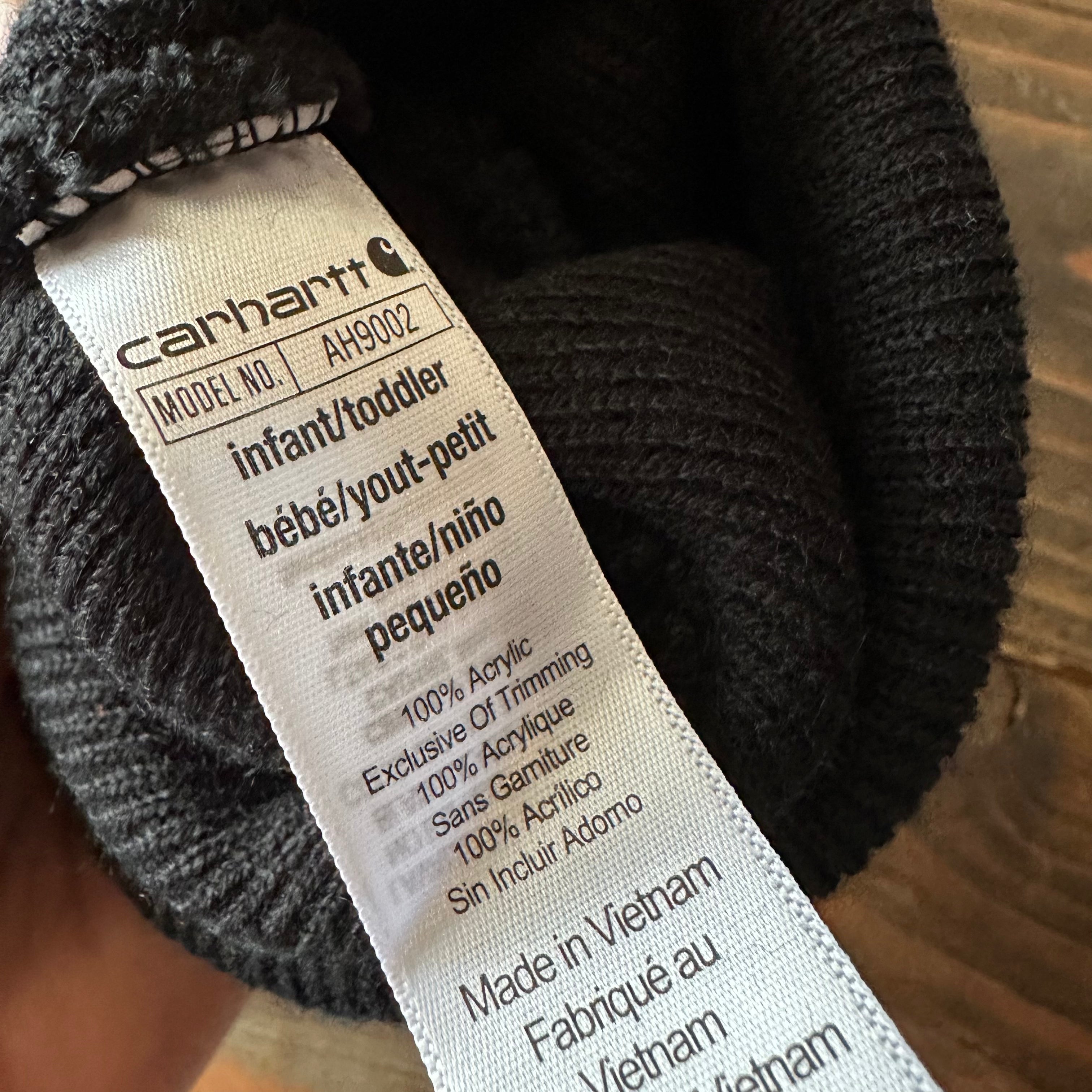 Carhartt TODDLER Beanie Hat Acrylic Winter Pull On Knit Cap black NWT camo logo