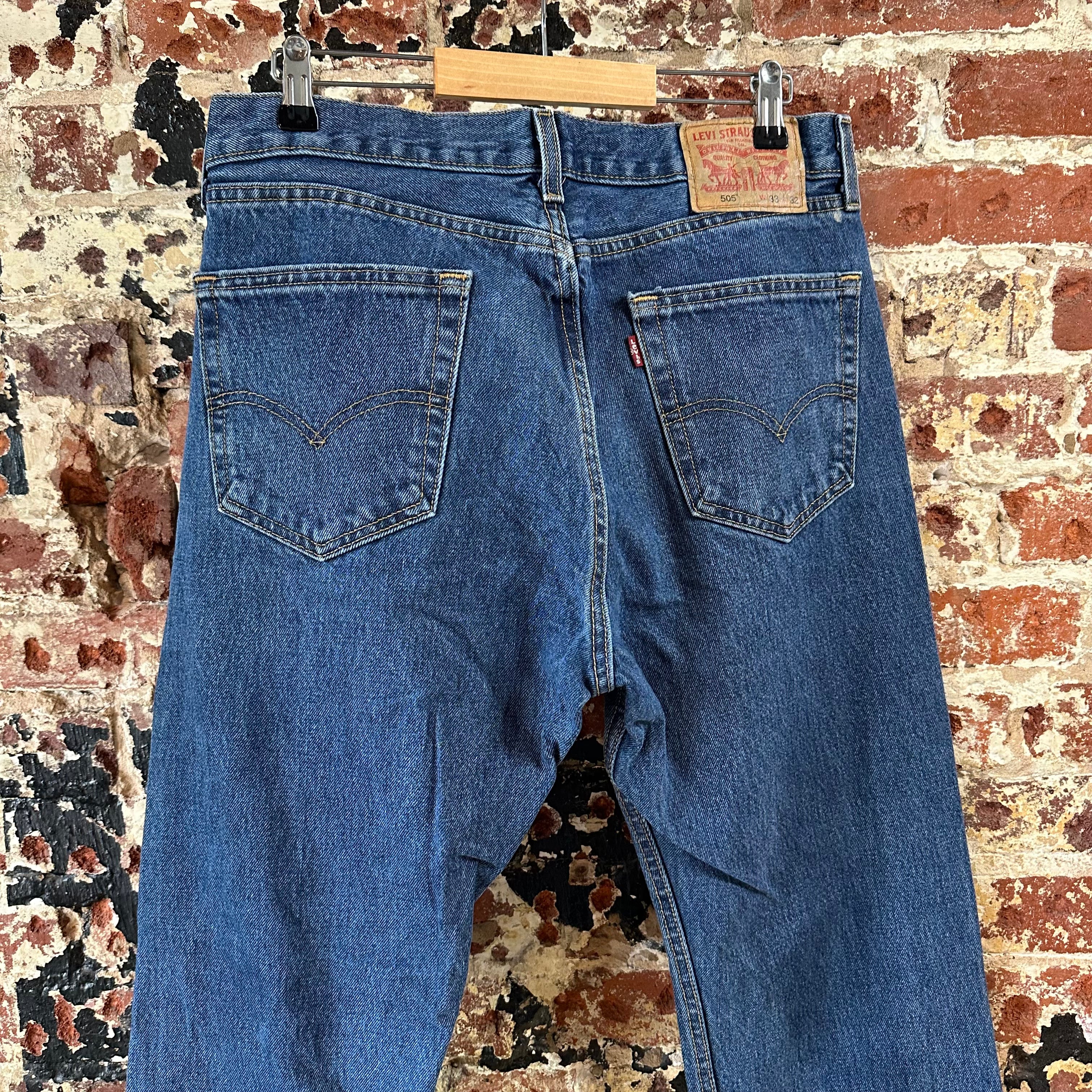 Levi's 505 Mens 33x32 Blue Jeans