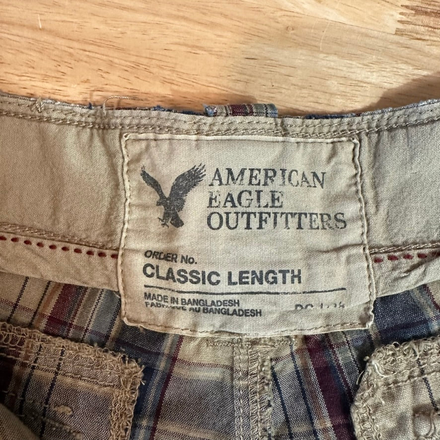 Abercrombie Plaid Cargo Shorts Mens 30