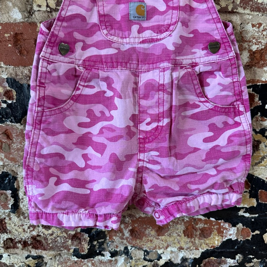 Carhartt Girls 18M Pink Camo Bibs