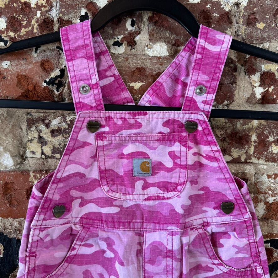 Carhartt Girls 18M Pink Camo Bibs