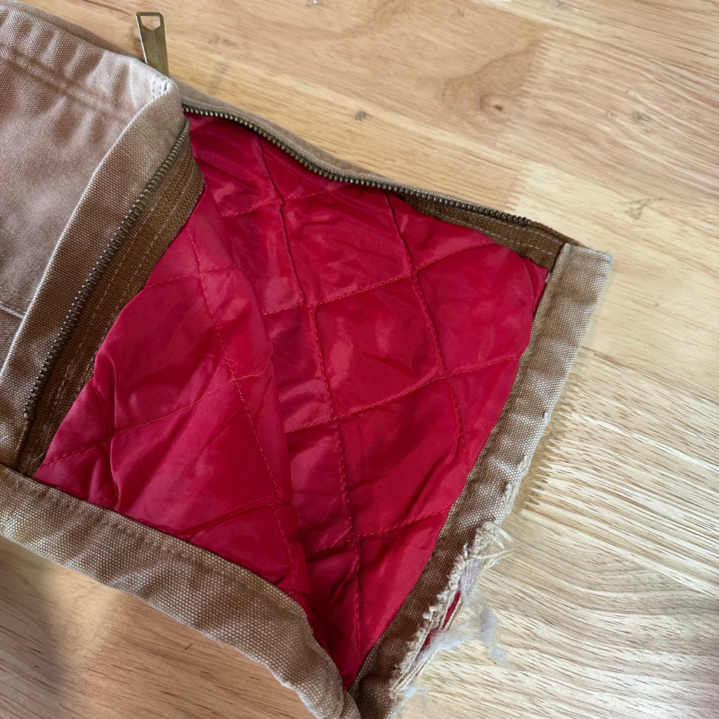 Vintage Carhartt Boy's Medium Brown Bib Insulated Overalls Double Knee Farm Bibs