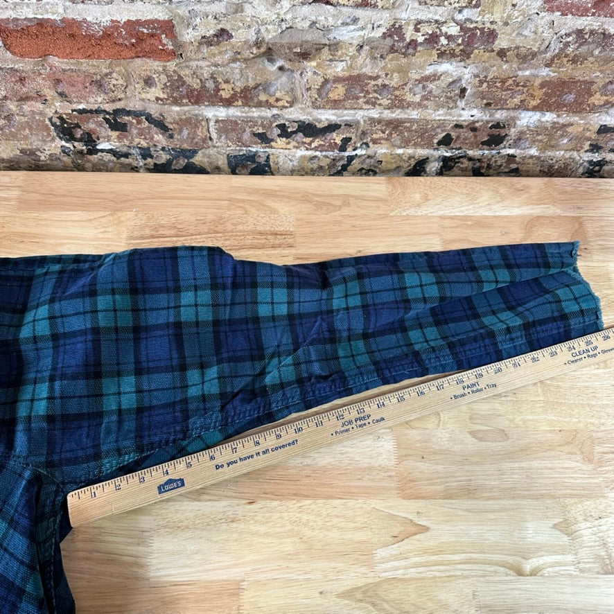 Vineyard Vines Straight Crop Women’s 33 Corduroy Pants Plaid Blue Green Holiday