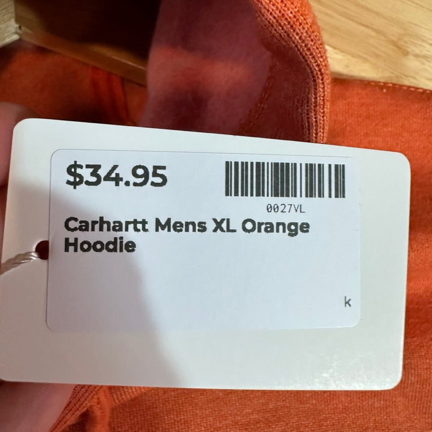 Carhartt Orange Hoodie Mens XL