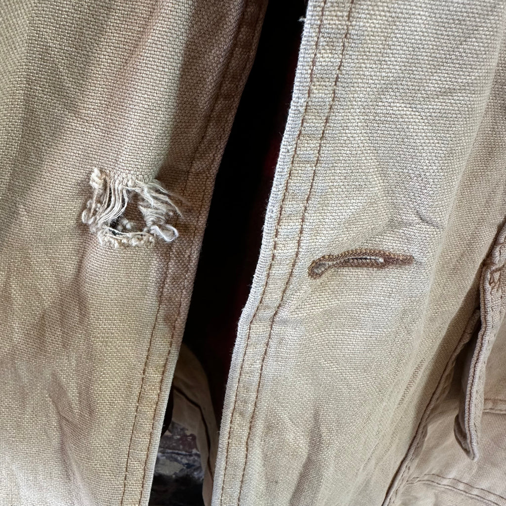 LL Bean Chore Jacket Mens XL Canvas Barn Coat Lined Corduroy Collar XL