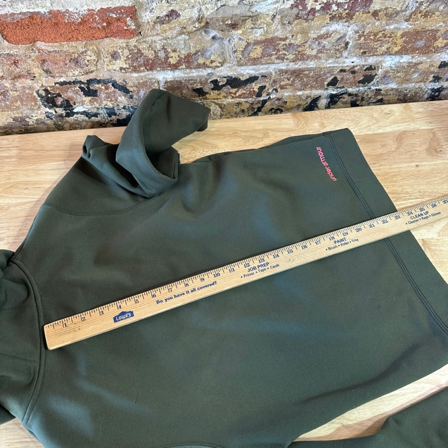 Under Armour Hoodie Womens Large Long Sleeve Pullover Green Camo Logo
