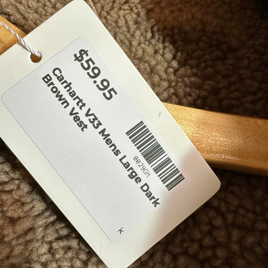 Carhartt V33 Brown Sherpa Lined Men's Large Tall Vest
