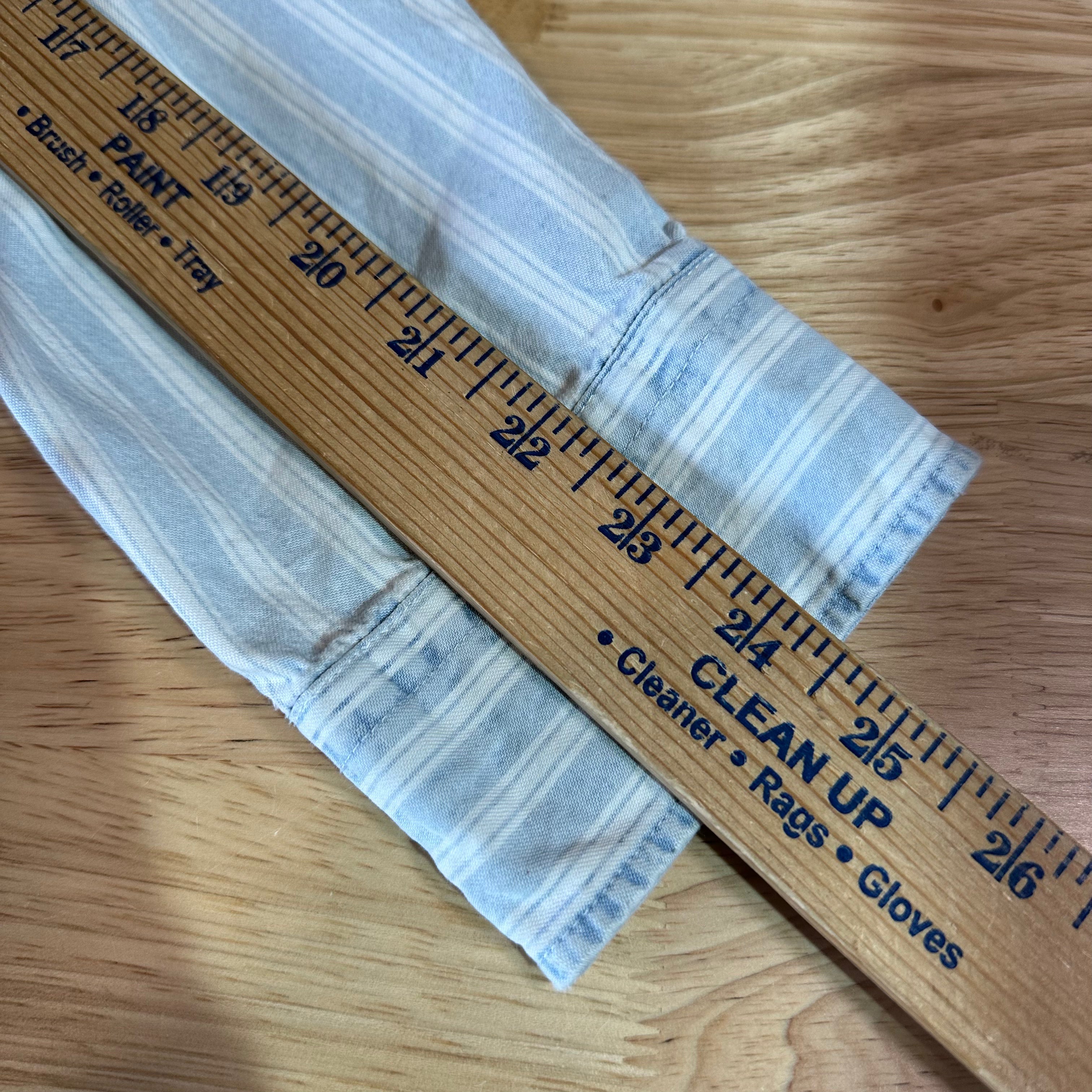 American Eagle AE Striped Shirt Mens Large Button Up Blue White