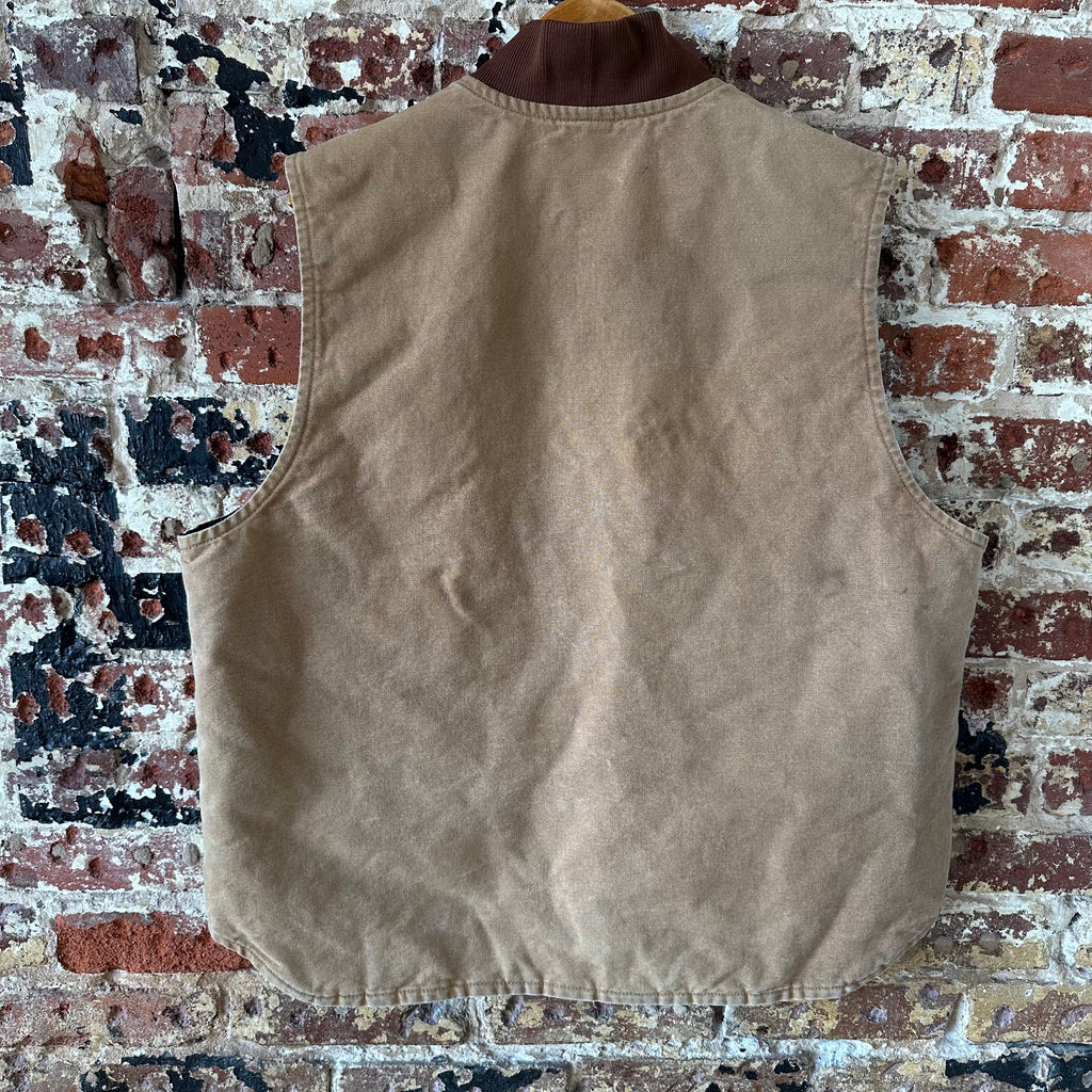 Carhartt Canvas Vest V01 BRN Men's Size XL Full Zip Brown