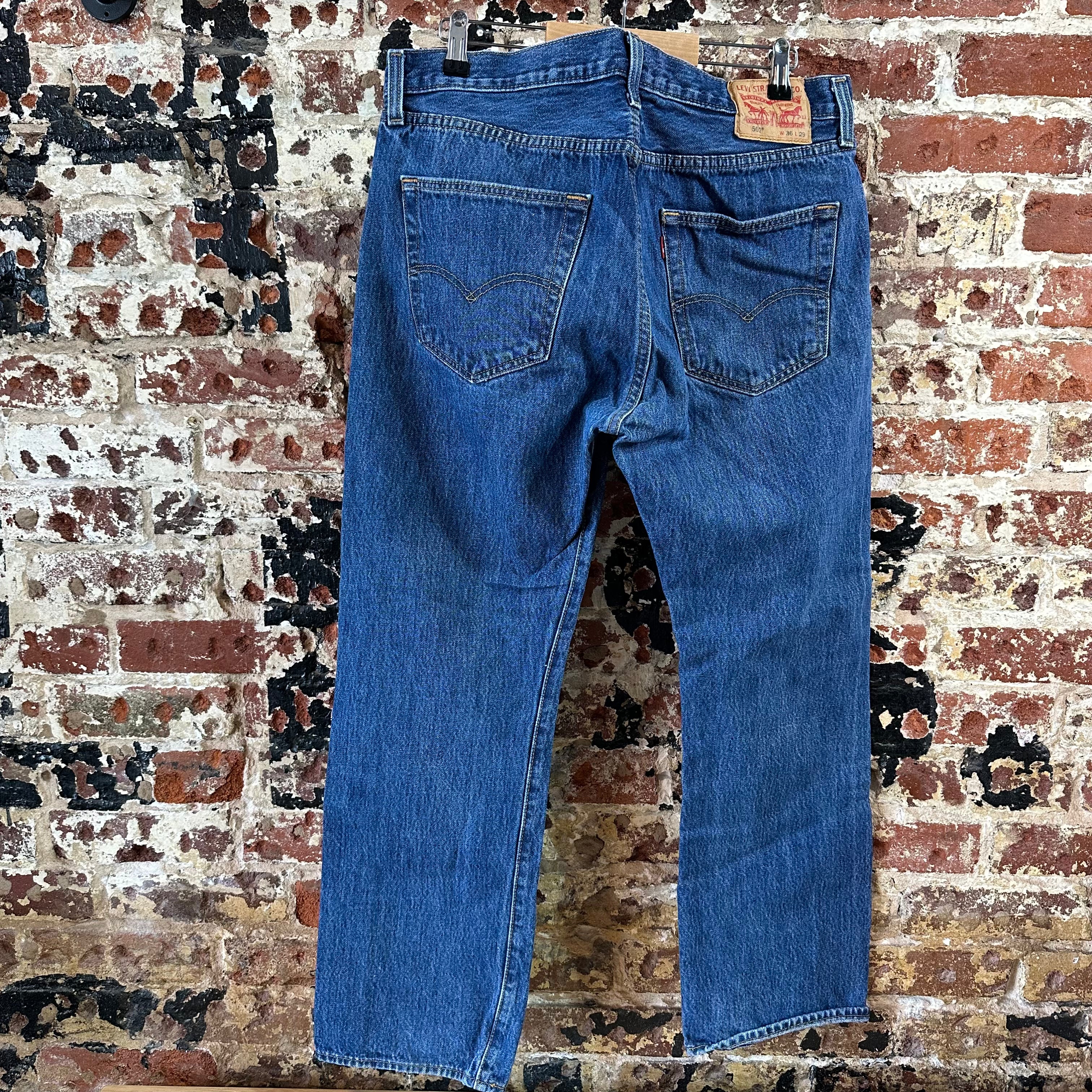 Levis 501 Mens 36x29 Blue Jeans