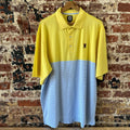 Footjoy Golf Shirt Mens XL TFC yellow blue Stripe Performance