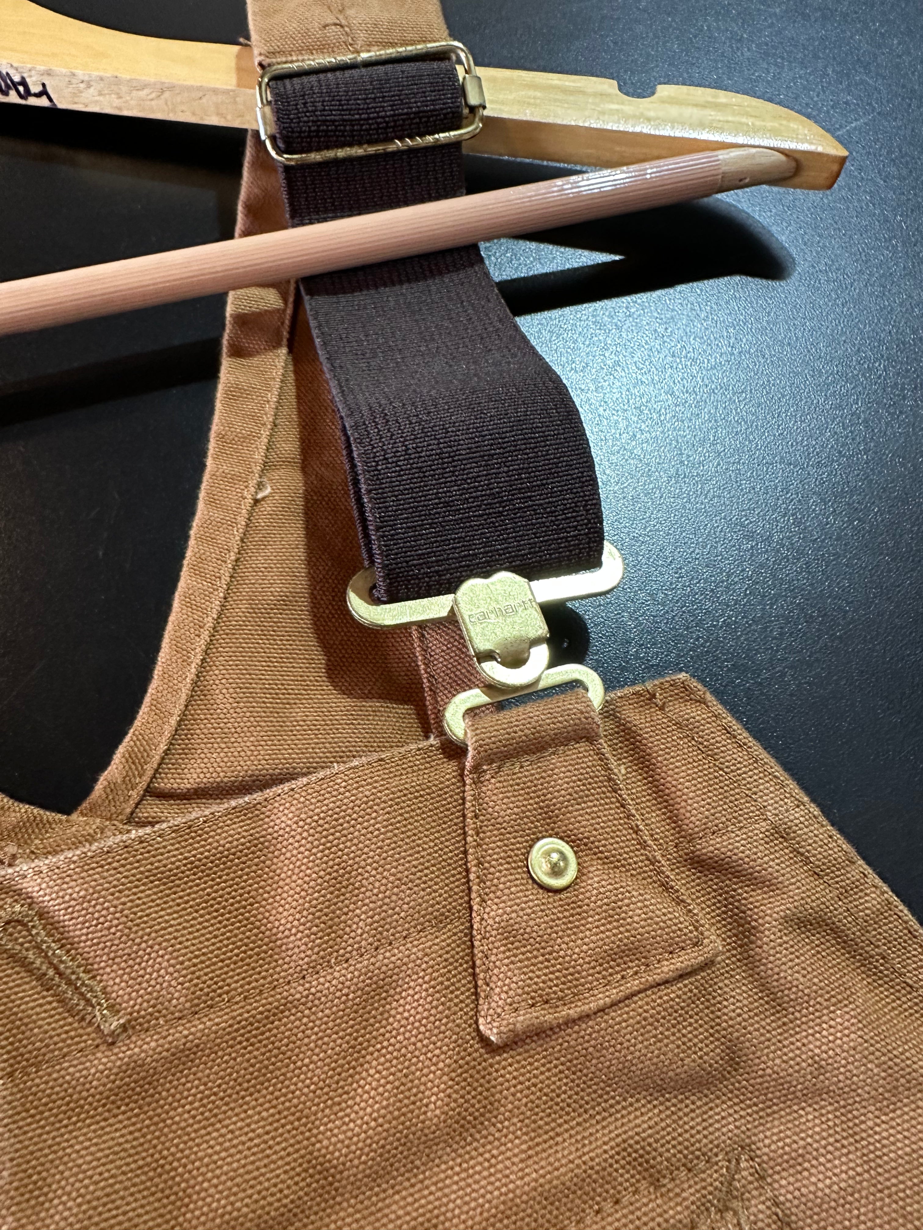 Carhartt R01 Mens 38x32 Brown Bibs