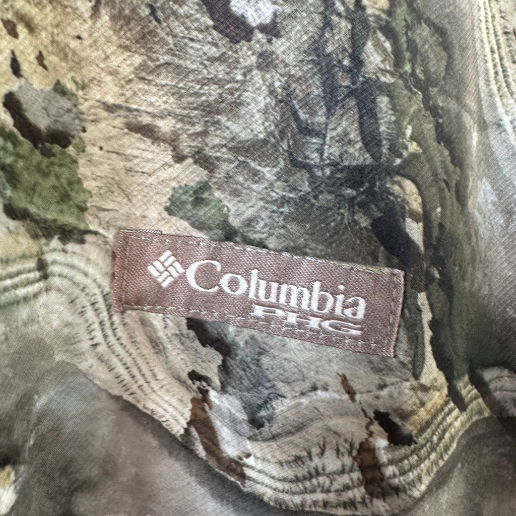 Columbia Sweater Mens Medium Camo Mossy Oak Terra Fleece PHG Hunt Pullover Black