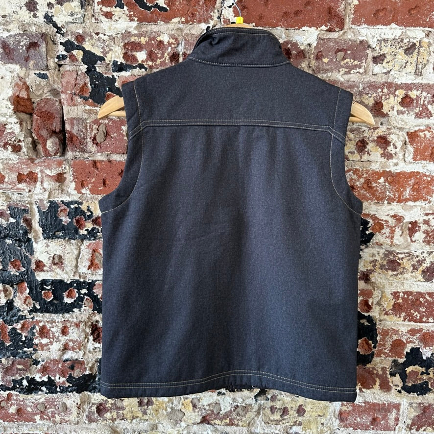 Rafter C Western Boy's Soft Shell Zippered Vest Gray/Black Size Medium